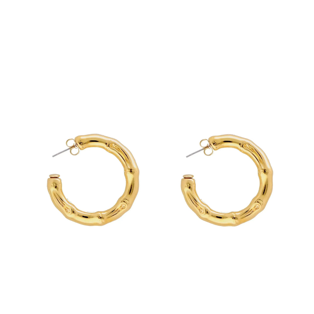 Vanessa Baroni Bamboo Small Gold Earrings