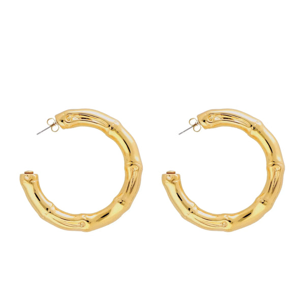 Vanessa Baroni Bamboo Big Gold Earrings
