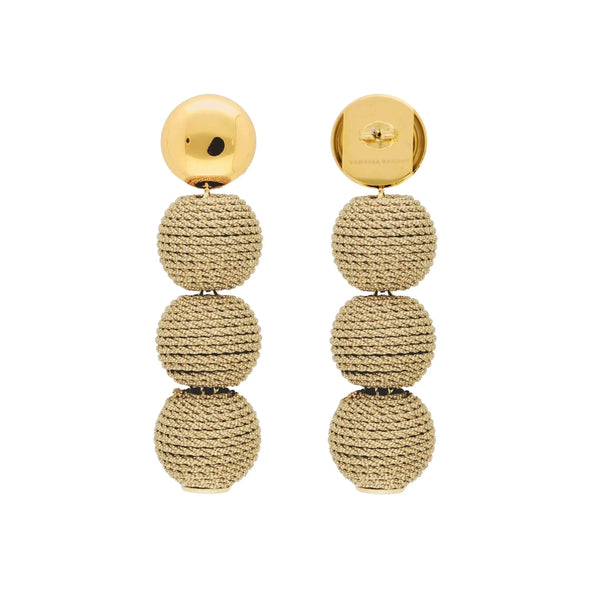 Vanessa Baroni Wrapped Bead Earrings Gold