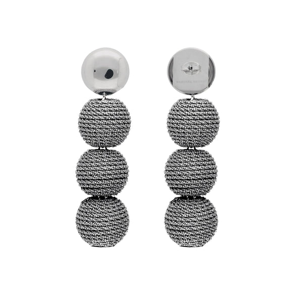 Vanessa Baroni Wrapped Bead Earrings Silver
