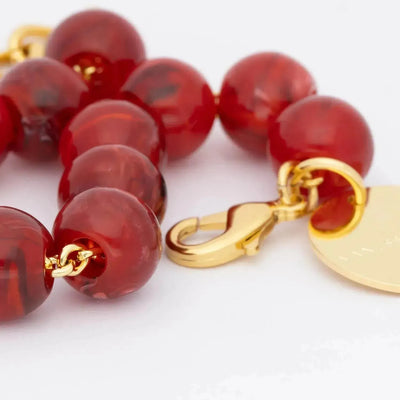 Vanessa Baroni Mini Beads Red Marble Bracelet
