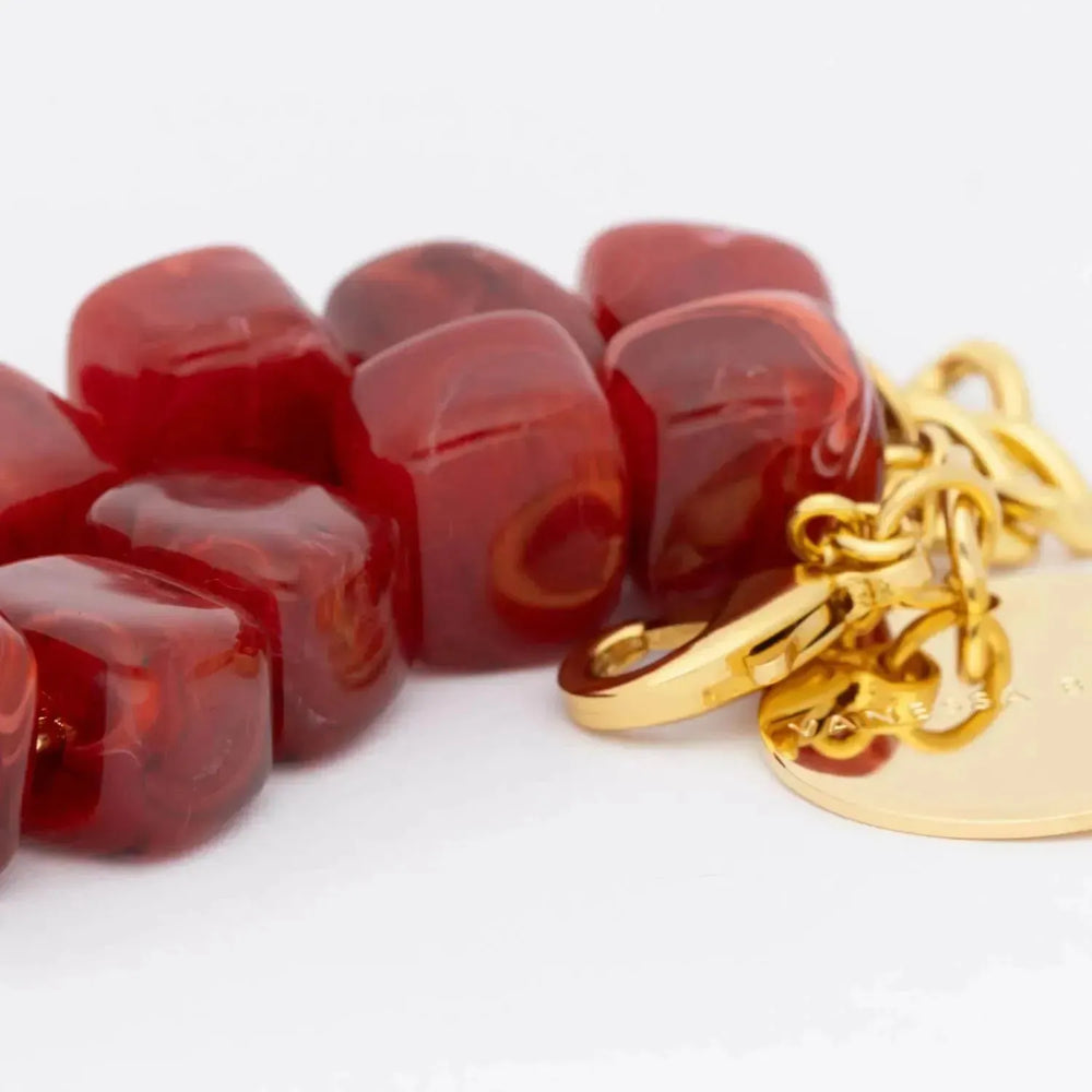 Vanessa Baroni Mini Organic Shaped Red Marble Bracelet