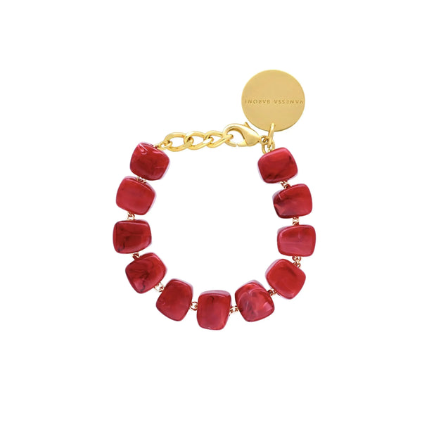 Vanessa Baroni Mini Organic Shaped Red Marble Bracelet
