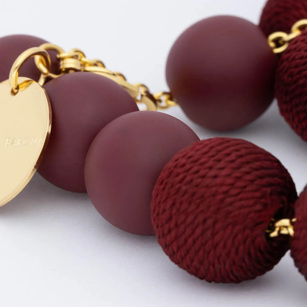 Vanessa Baroni Wrapped Beads Necklace Matt Bordeaux