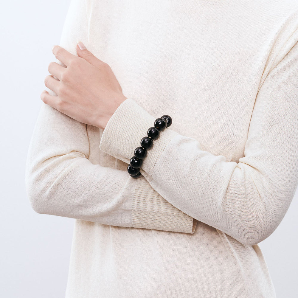 Vanessa Baroni Beads Matt Black Bracelet