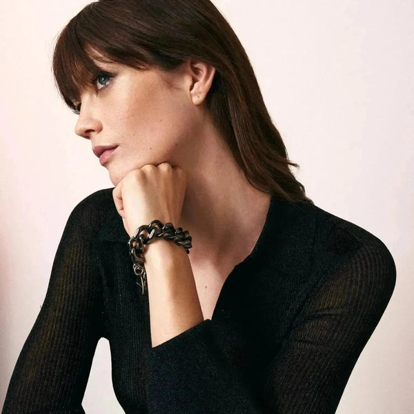 Vanessa Baroni Flat Chain Ultra Black Bracelet
