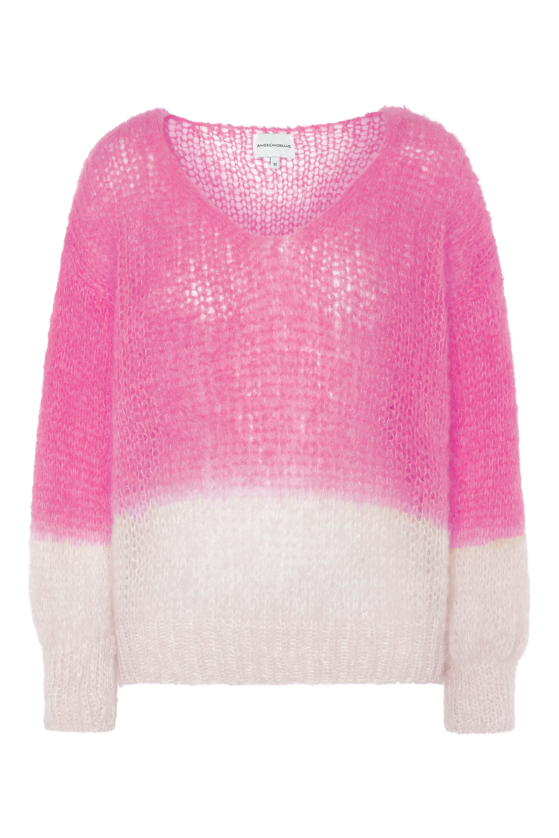 American Dreams Milana Knit Two Tone Pink and White
