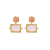 Bianc Franca Rose Quartz Gold Earrings