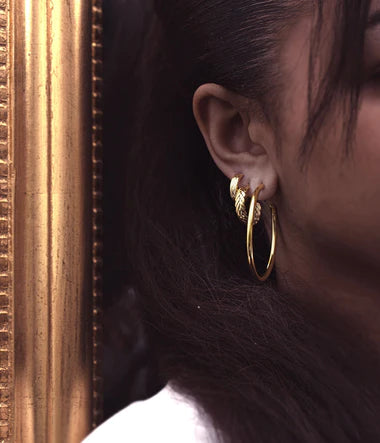 Zag Bijoux Aienora Large Gold Hoop Earrings