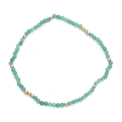 Gammie Gołd filled Green Jade Stretch Bracelet
