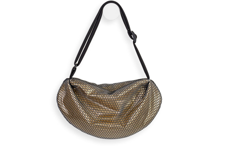 InZu Bean Crossbody Bag Black Gold Hive