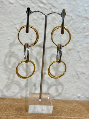 Character Jewels Three Metal Ring Earring