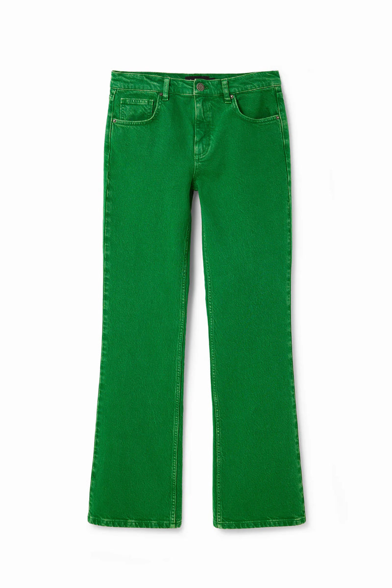 Desigual Denim Flare Green Pant