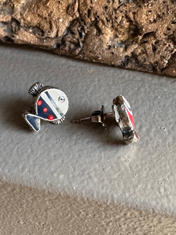 Tartata French Enamel Fish Earring