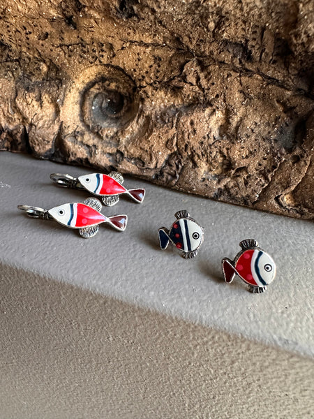 Tartata French Enamel Long Fish Earring