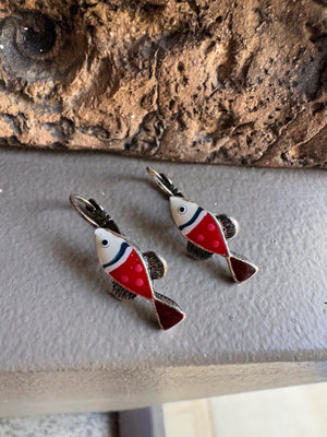 Tartata French Enamel Long Fish Earring