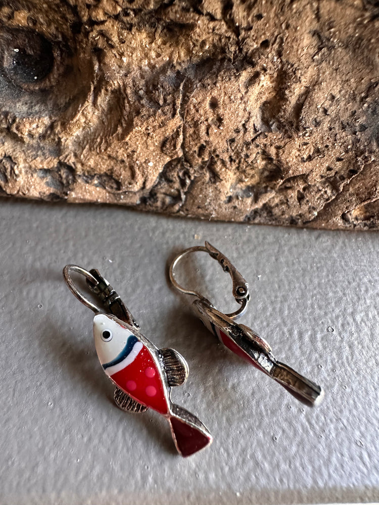 Tartata French Enamel Long Fish Earring