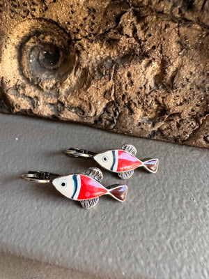 Tartata French Enamel Long Fish Earring