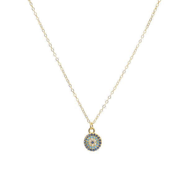 Gammie Eye of Protection Blue Swarovski Crystal Fine Chain Necklace