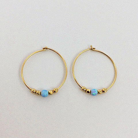 Gammie Opalite Gold Filled Hoop Earring