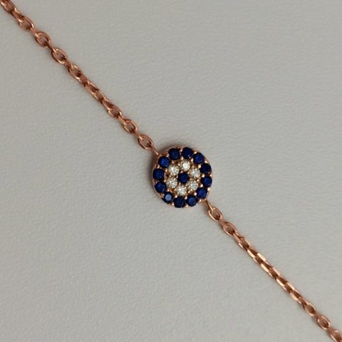 Evil Eye Rose Gold ( Eye Of Protection ) Fine Chain Bracelet