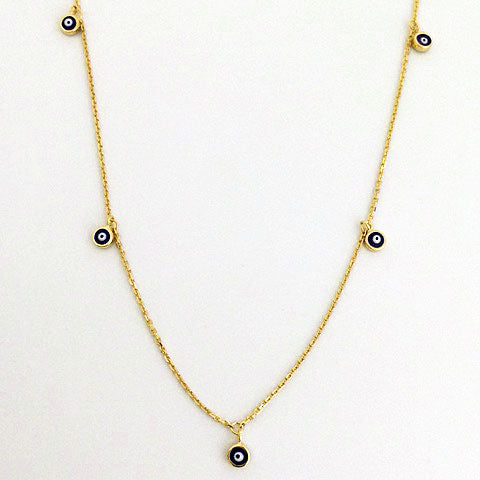 Evil Eye Multiple Charm Fine Chain Necklace