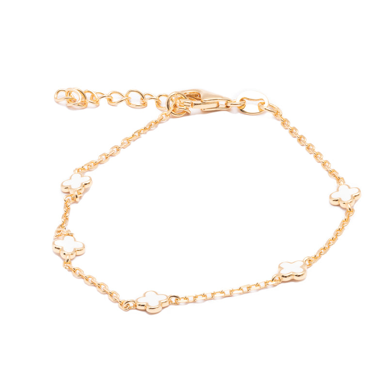 Clover Multi Mini Gold Enamel Bracelet