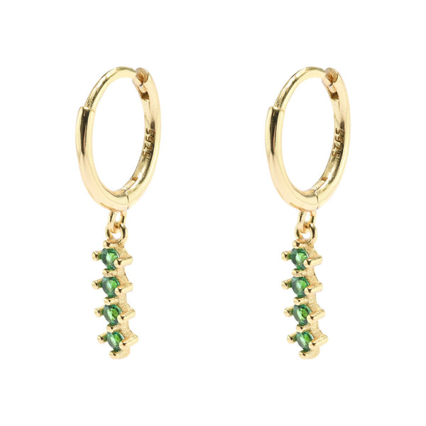 Gammie Pink Stone Drop Huggy Earring