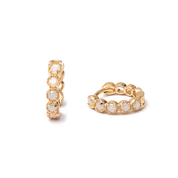 Gammie Ice White Gold Filled Huggy Mini Earring