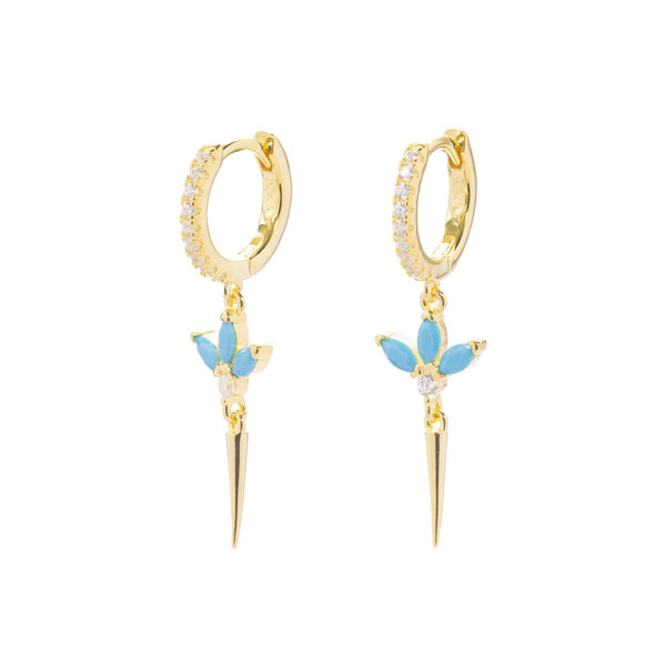 Gammie Gold Blue CZ Drop Earring