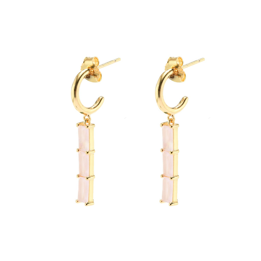 Gammie Rosę Quartz Facet Earring