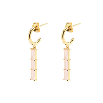 Gammie Rosę Quartz Facet Earring