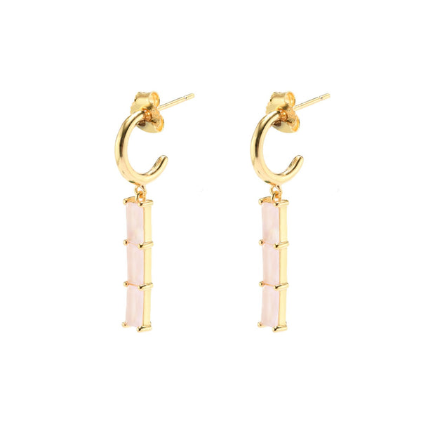Gammie Rosę Quartz Facet Earring