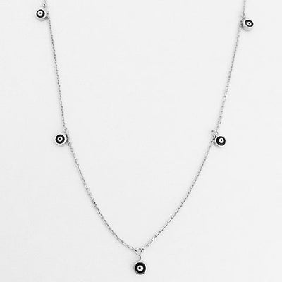 Evil Eye Multiple Charm Fine Chain Necklace