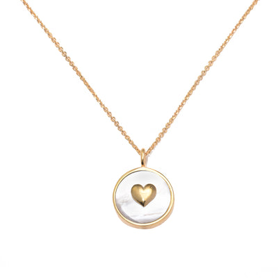 Gammie Gold Mother of Pearl Heart Necklace