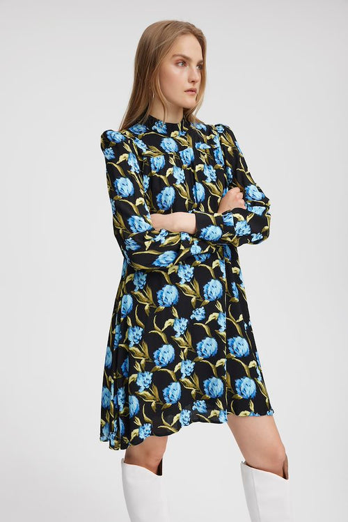 GESTUZ Blue Flower Short Dress