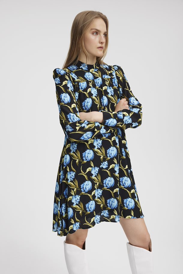 GESTUZ Blue Flower Short Dress