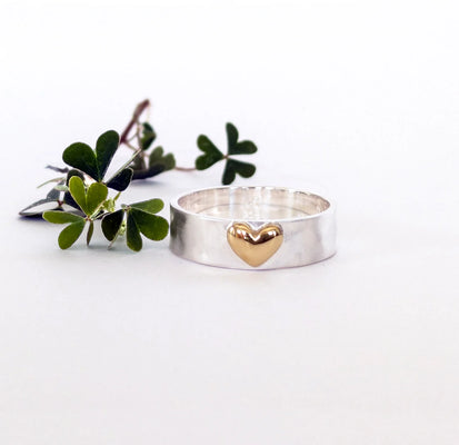 via Smith The Silver and Brass Heart Ring