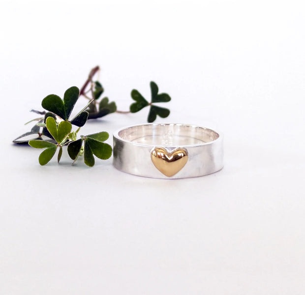 via Smith The Silver and Brass Heart Ring