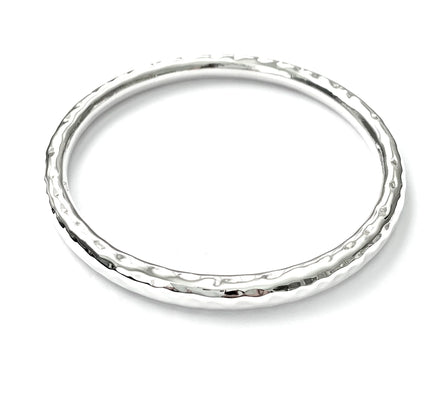 Ironclay Sterling Silver Beaten Bangle 6mm