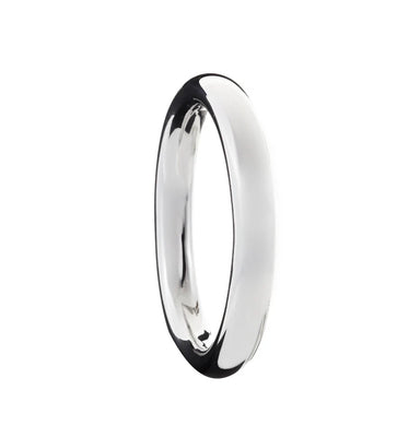 Iron Clay Bangle Silver Oval Thick Bangle