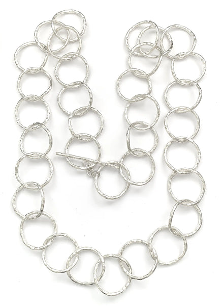 Iron Clay Link 90cm Necklace, Sterling silver