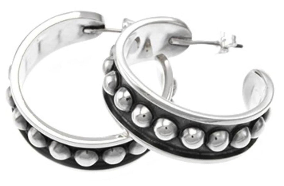 Iron Clay Hand made Oxidised Sterling Silver Statement Hoop Earring