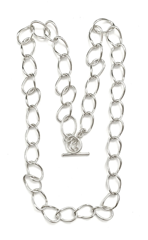 Iron Clay Link 82cm Necklace, Sterling silver