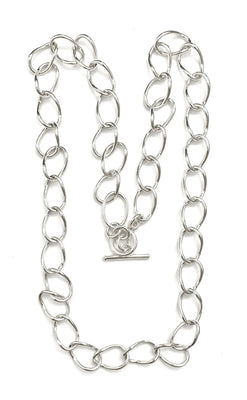 Iron Clay Link 82cm Necklace, Sterling silver