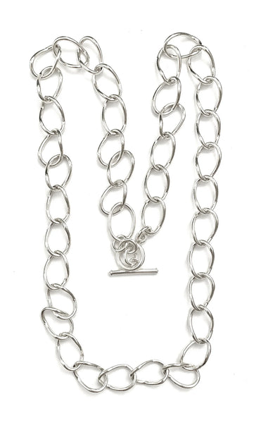 Iron Clay Link 82cm Necklace, Sterling silver