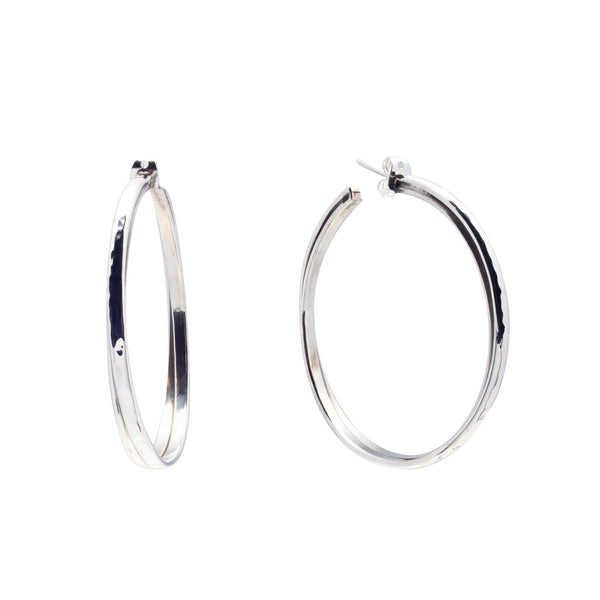 Iron Clay Twisted Double Hoop Sterling Silver Earring