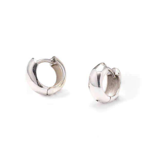 Iron Clay Huggie Hoop Sterling Silver Earring