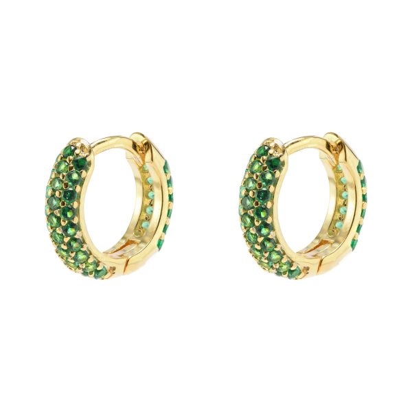 Gammie Gold Green Zirconia Huggie Earring