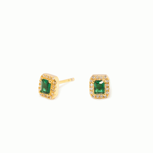 Gammie Gold Green Zirconia Stud Earring